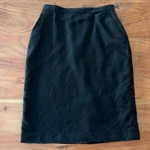 Vintage Giorgio Sant’Angelo Merino Wool Black Women's Pencil Skirt